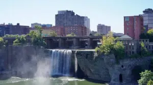 High Falls view from Pont de Rennes Bridge