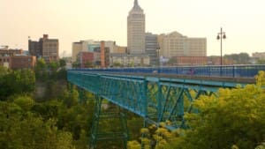Pont de Rennes Bridge Rochester NY view Pont de Rennes Bridge Rochester NY view