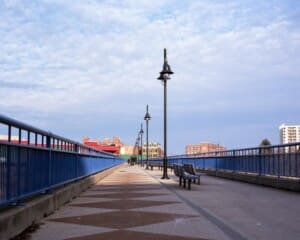 Pont de Rennes Bridge Rochester NY pedestrian walkway Pont de Rennes Bridge Rochester NY pedestrian walkway