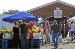 Crowds shopping at Public Market Crowds shopping at Public Market