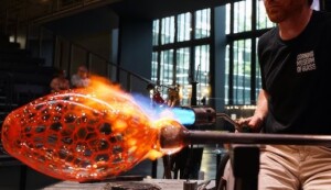 Live glassblowing demonstration at the Corning Museum of Glass Live glassblowing demonstration at the Corning Museum of Glass