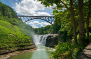 Upper Falls at Letchworth State Park Upper Falls at Letchworth State Park in Finger Lakes Near Rochester