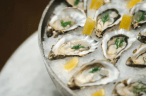 Fresh oysters on the half shell Fresh oysters on the half shell
