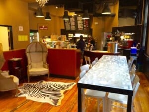 Indoor seating at Founders Café