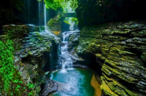 Waterfalls at Watkins Glen State Park Waterfalls at Watkins Glen State Park in Finger Lakes Near Rochester