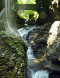 Cavern Cascade waterfall in Watkins Glen State Park Cavern Cascade waterfall in Watkins Glen State Park
