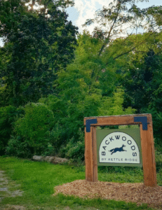 Backwoods by Kettle Ridge Farm signage