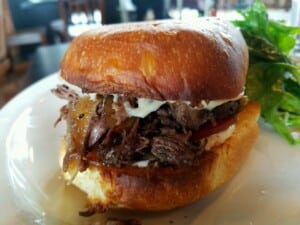 Burger served at Edibles Restaurant & Bar Burger served at Edibles Restaurant & Bar