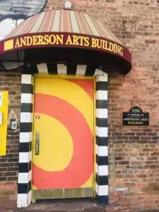 Entrance of Anderson Arts Building