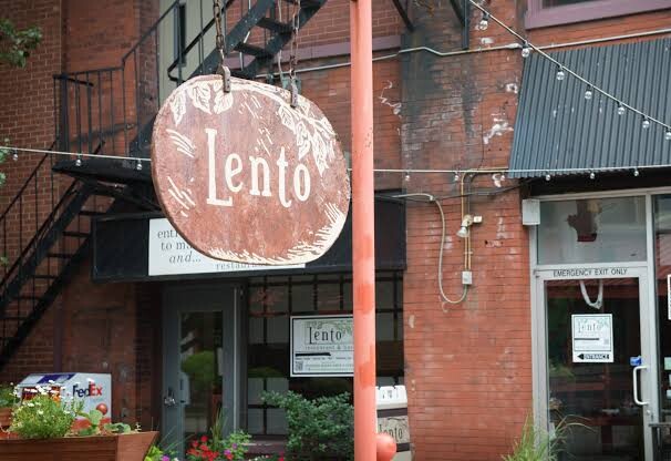 Lento Restaurant signage and storefront