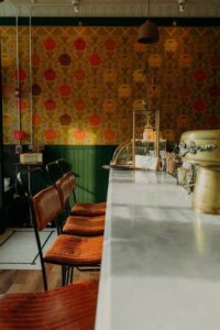 Cozy interior of Vern’s Restaurant