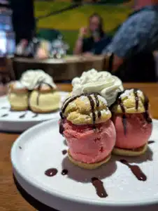 House-made dessert at Lento Restaurant
