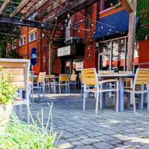 Outdoor seating at Lento Restaurant